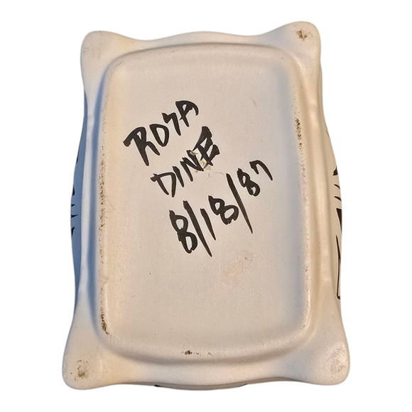 Rosa Dine Vintage Navajo Clay Lidded Trinket Box The End of the Trail - Picture 7 of 8